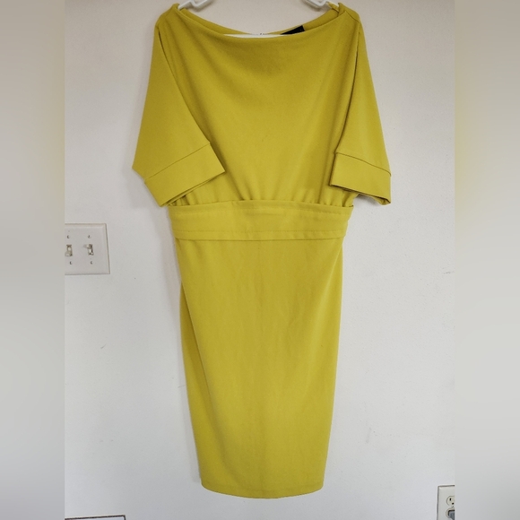 New York & Company Dolam Sheath Dress Citron Yellow Large NEW with Tags - Picture 10 of 13